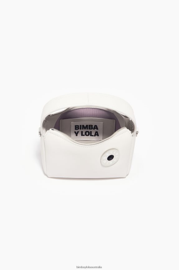 Accessories 4062VZ53 White Bimba Y Lola Leather Hobo Bag