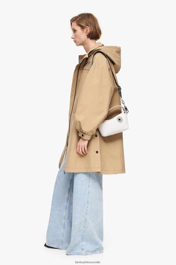 Accessories 4062VZ53 White Bimba Y Lola Leather Hobo Bag