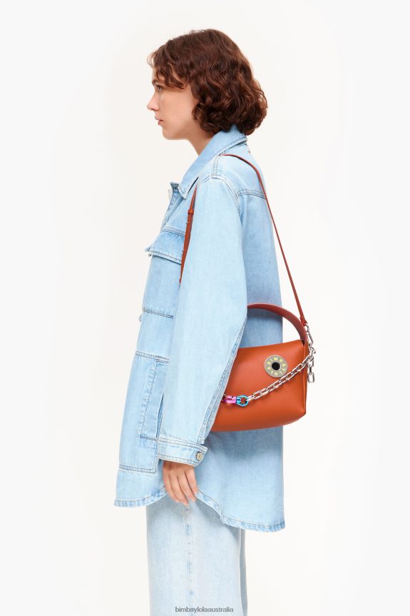 Accessories 4062VZ55 Brick Bimba Y Lola Leather Hobo Bag