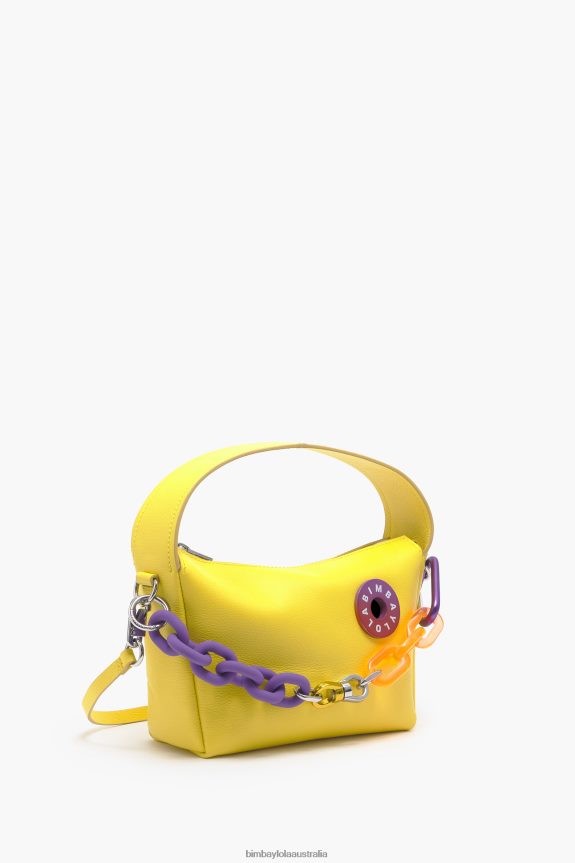 Accessories 4062VZ57 Yellow Bimba Y Lola Leather Hobo Bag