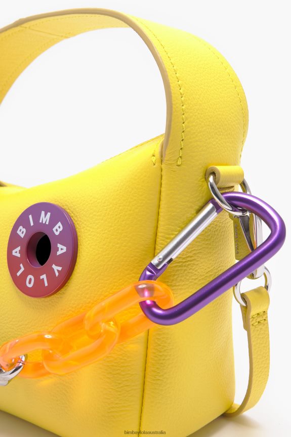 Accessories 4062VZ57 Yellow Bimba Y Lola Leather Hobo Bag