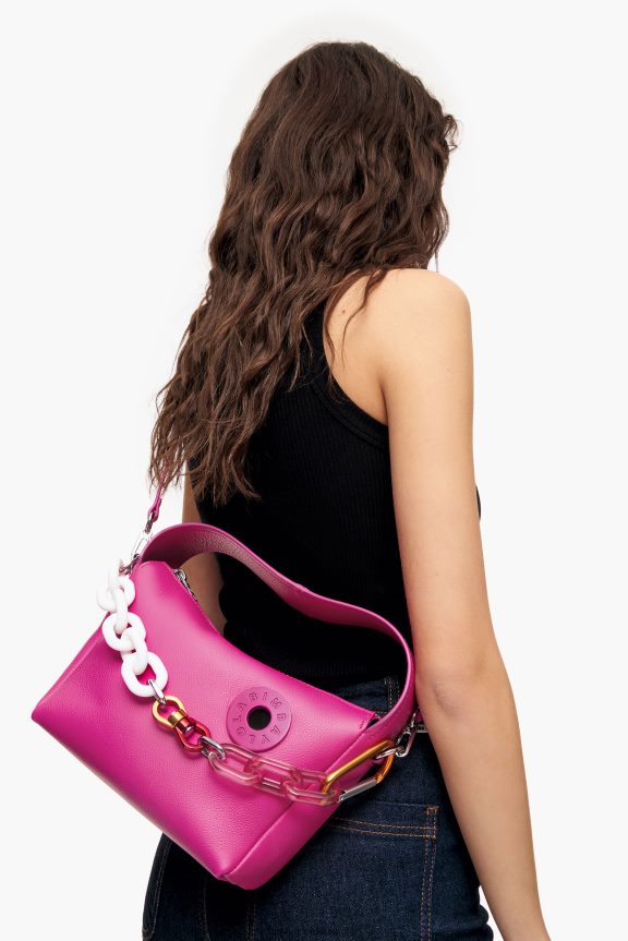 Accessories 4062VZ58 Fuchsia Bimba Y Lola Leather Hobo Bag