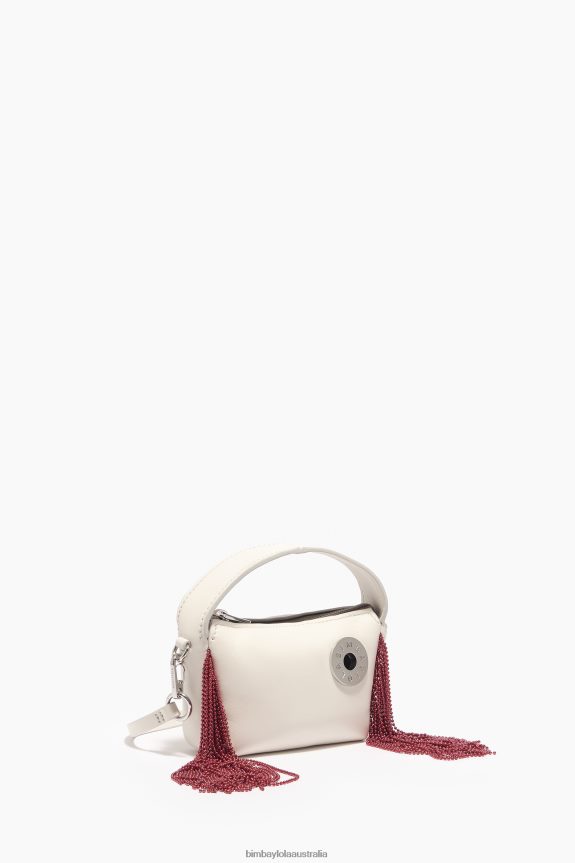Accessories 4062VZ61 Off-White Bimba Y Lola Leather Hobo Bag