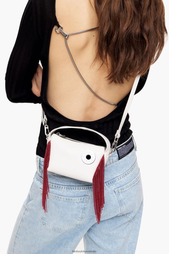 Accessories 4062VZ61 Off-White Bimba Y Lola Leather Hobo Bag
