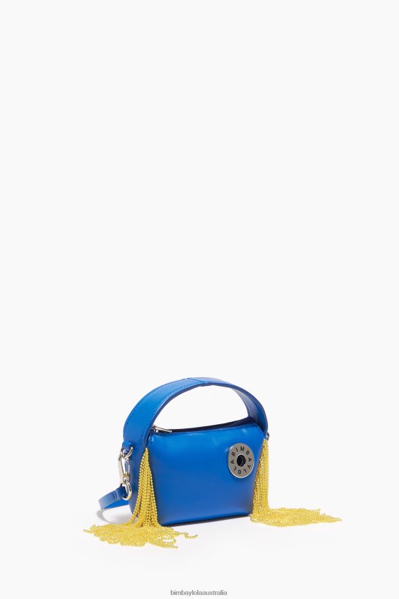 Accessories 4062VZ63 Electric Blue Bimba Y Lola Leather Hobo Bag