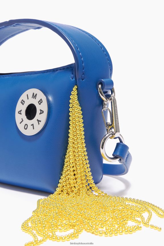 Accessories 4062VZ63 Electric Blue Bimba Y Lola Leather Hobo Bag