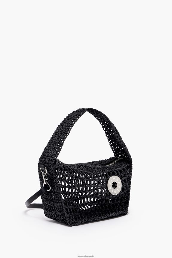 Accessories 4062VZ6 Black Bimba Y Lola Raffia Hobo Bag