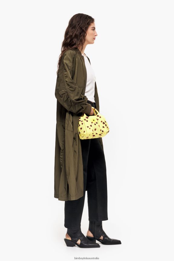 Accessories 4062VZ79 Yellow Bimba Y Lola Small Hearts Print Nylon Tote Bag