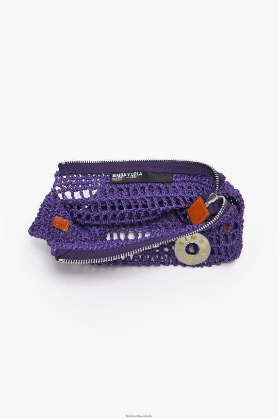Accessories 4062VZ8 Purple Bimba Y Lola Raffia Hobo Bag