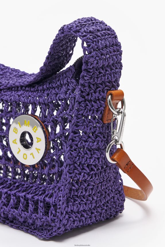 Accessories 4062VZ8 Purple Bimba Y Lola Raffia Hobo Bag