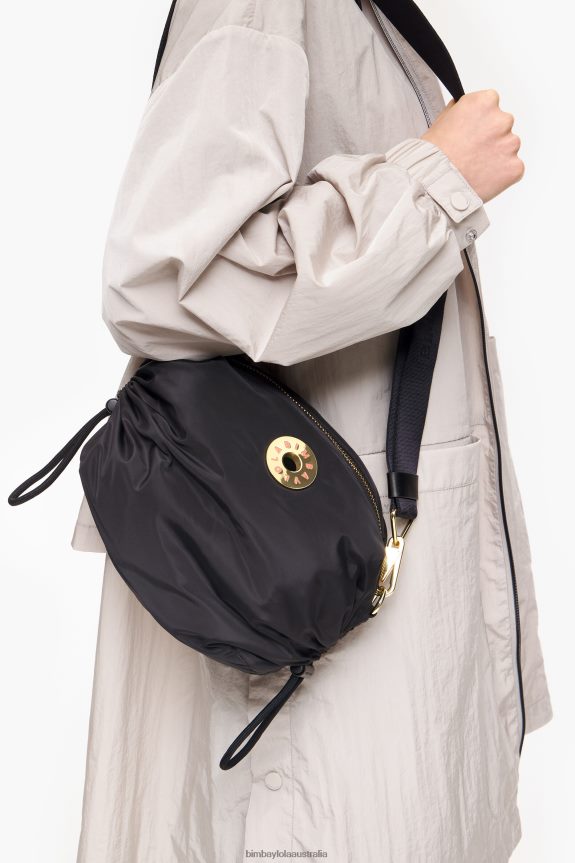 Accessories 4062VZ90 Black Bimba Y Lola Nylon Gathered Crossbody Bag