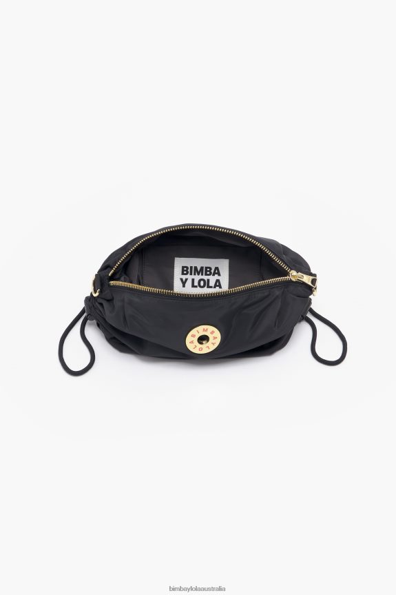 Accessories 4062VZ90 Black Bimba Y Lola Nylon Gathered Crossbody Bag