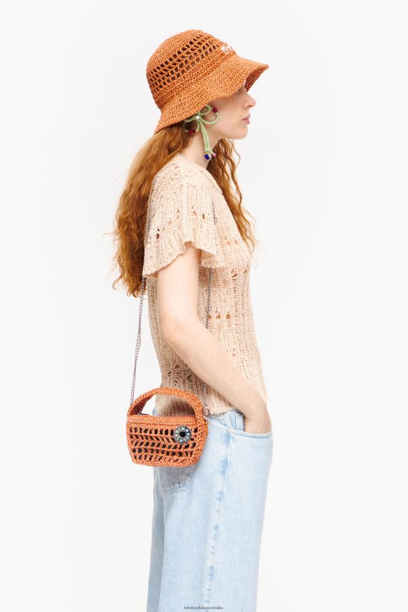 Accessories 4062VZ9 Orange Bimba Y Lola Raffia Hobo Bag