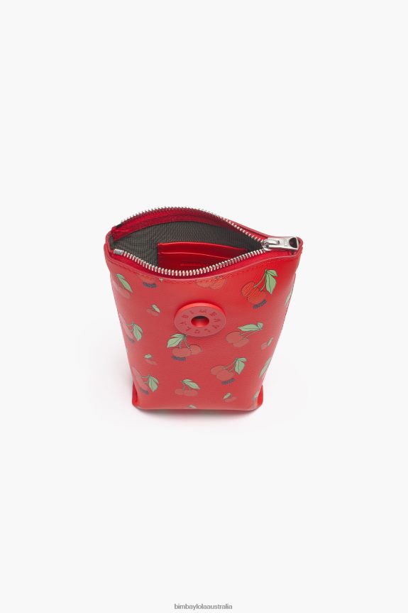 Accessories 4062VZ149 Red Bimba Y Lola Cherries Print Crossbody Bag