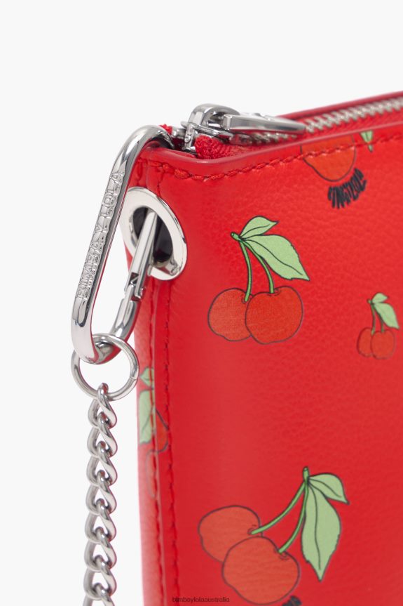 Accessories 4062VZ149 Red Bimba Y Lola Cherries Print Crossbody Bag