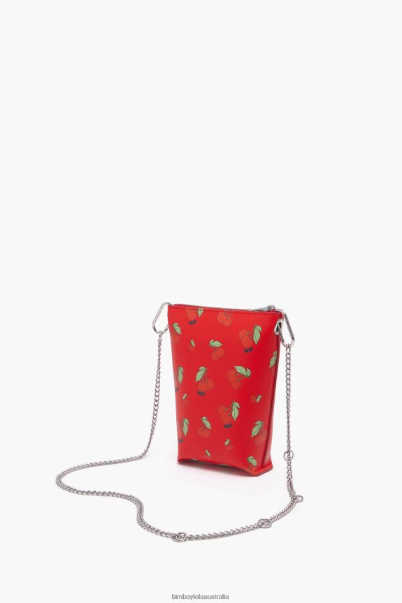 Accessories 4062VZ149 Red Bimba Y Lola Cherries Print Crossbody Bag