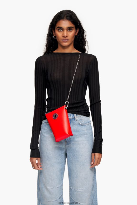 Accessories 4062VZ150 Red Bimba Y Lola Leather Crossbody Bag