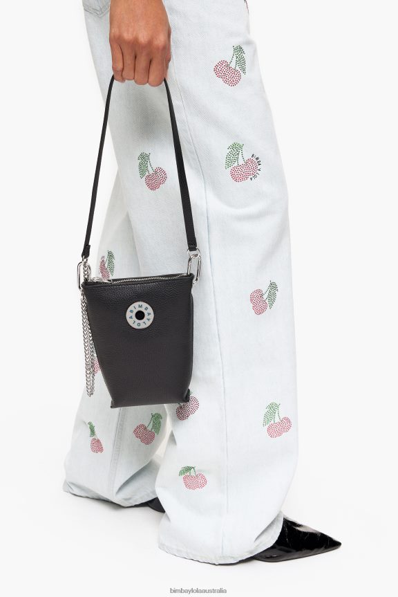 Accessories 4062VZ151 Black Bimba Y Lola Leather Crossbody Bag