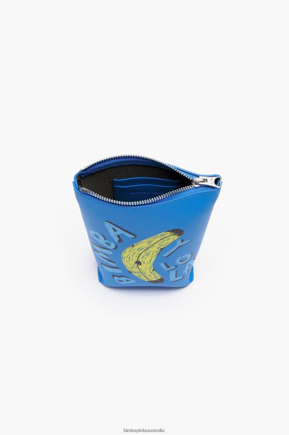 Accessories 4062VZ152 Blue Bimba Y Lola Byl Banana Print Crossbody Bag