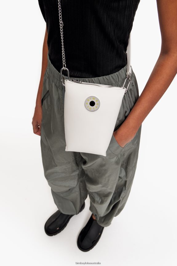 Accessories 4062VZ153 White Bimba Y Lola Leather Crossbody Bag