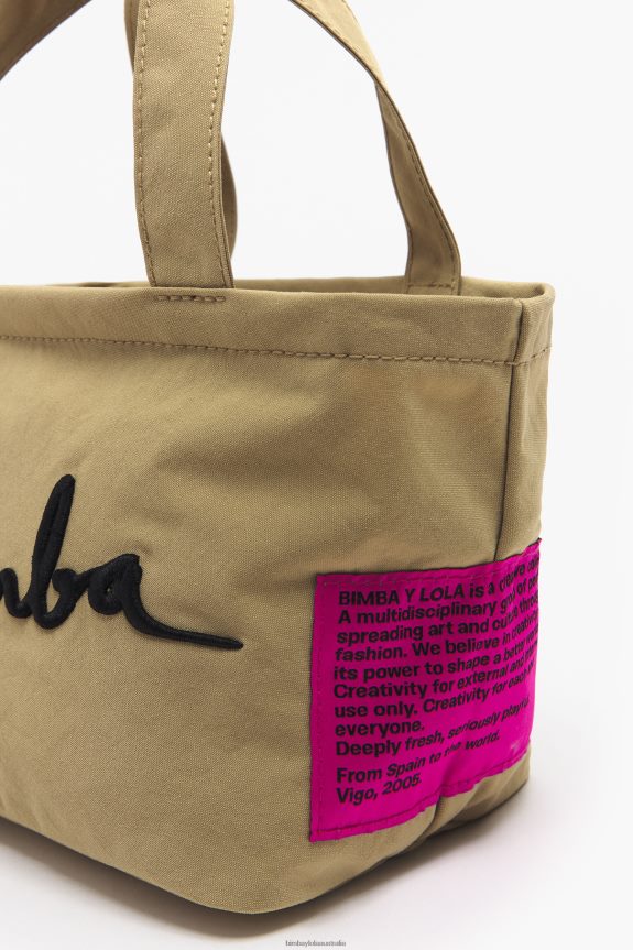 Accessories 4062VZ156 Natural Bimba Y Lola Nylon Trapezium Mini Bag