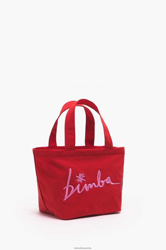 Accessories 4062VZ159 Red Bimba Y Lola Nylon Trapezium Mini Bag