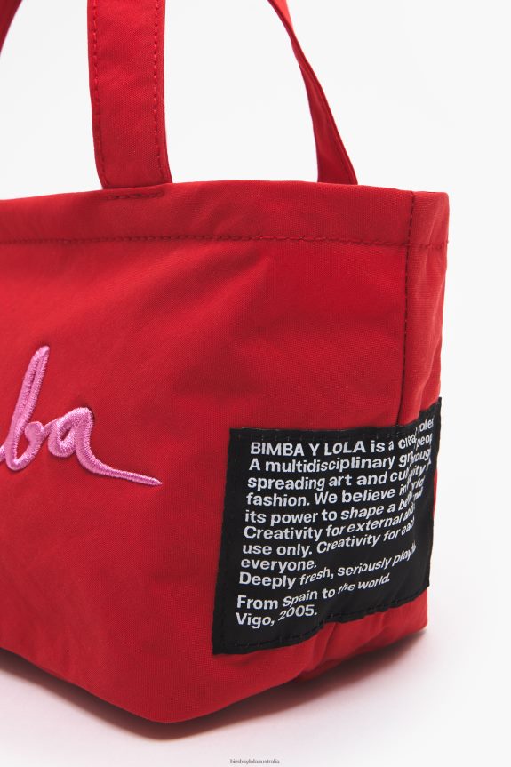 Accessories 4062VZ159 Red Bimba Y Lola Nylon Trapezium Mini Bag