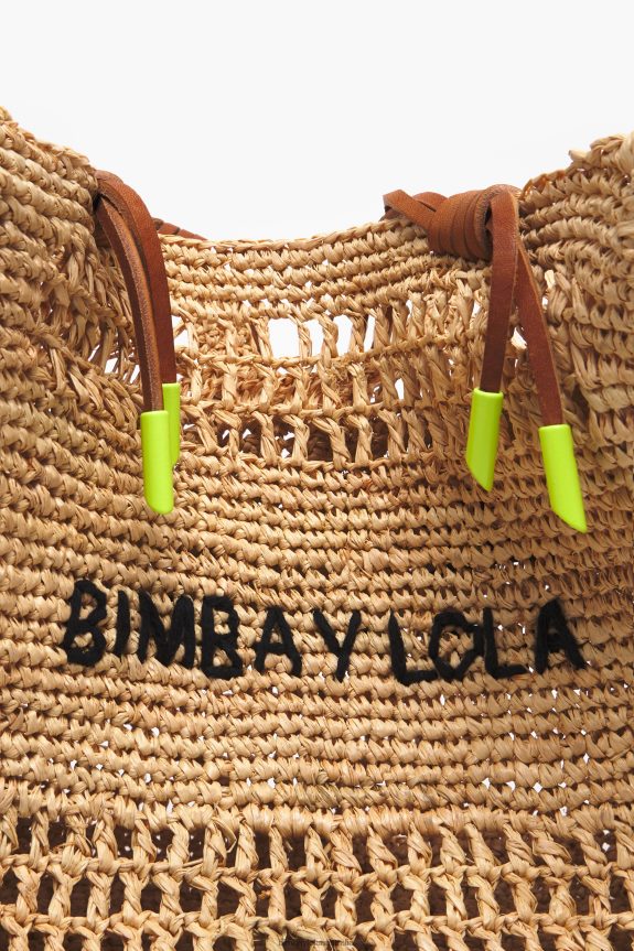 Accessories 4062VZ114 Natural Bimba Y Lola Raffia Tote Bag