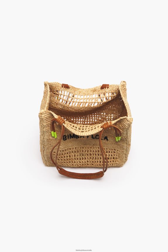 Accessories 4062VZ114 Natural Bimba Y Lola Raffia Tote Bag