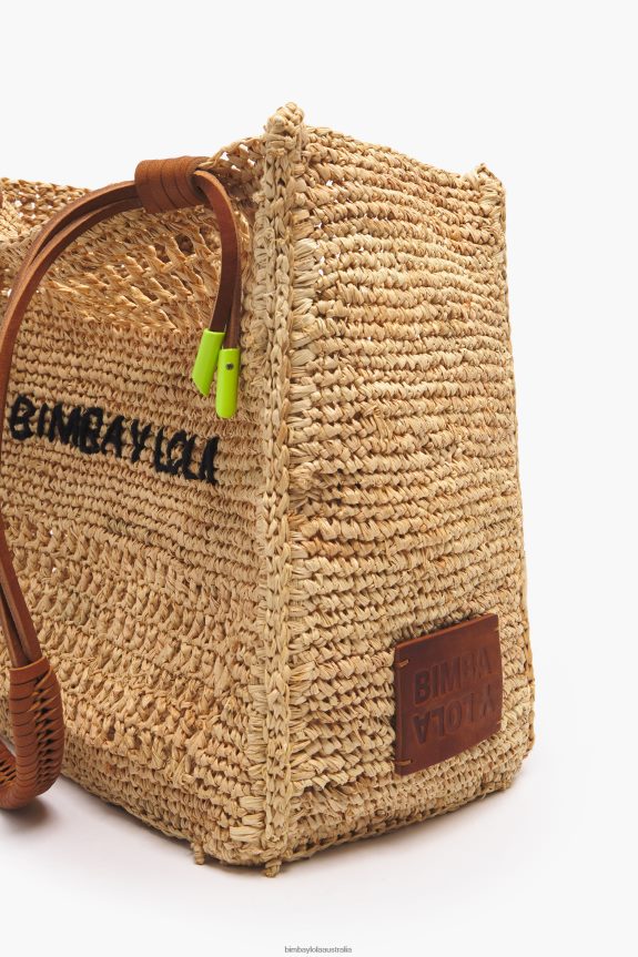 Accessories 4062VZ114 Natural Bimba Y Lola Raffia Tote Bag