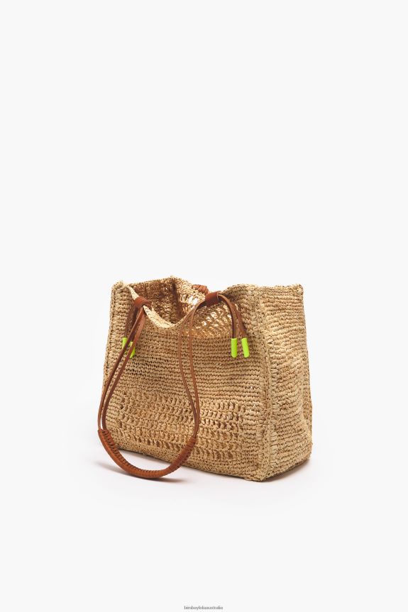 Accessories 4062VZ114 Natural Bimba Y Lola Raffia Tote Bag