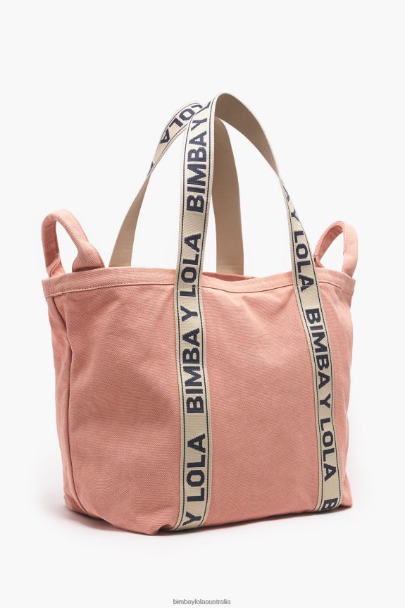 Accessories 4062VZ117 Pink Bimba Y Lola Canvas Shopper Bag
