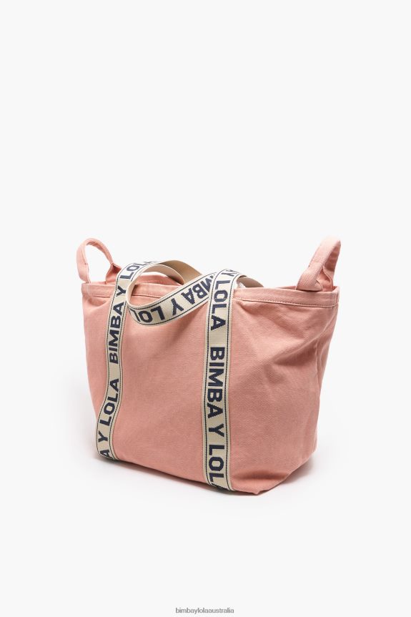 Accessories 4062VZ117 Pink Bimba Y Lola Canvas Shopper Bag