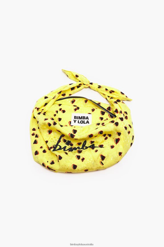 Accessories 4062VZ119 Yellow Bimba Y Lola Small Hearts Nylon Bucket Bag