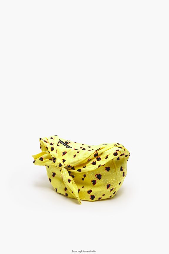 Accessories 4062VZ119 Yellow Bimba Y Lola Small Hearts Nylon Bucket Bag