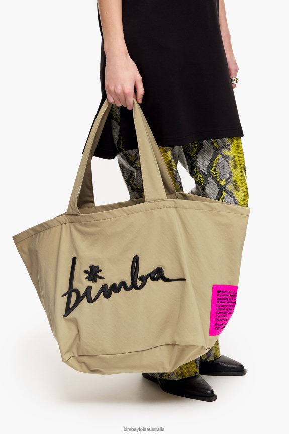 Accessories 4062VZ122 Beige Bimba Y Lola Nylon Shopper Bag