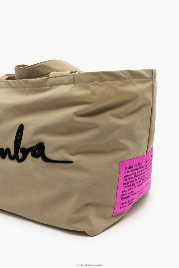 Accessories 4062VZ122 Beige Bimba Y Lola Nylon Shopper Bag