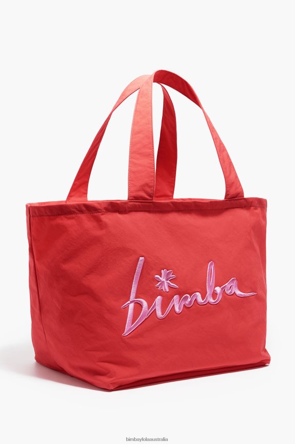 Accessories 4062VZ123 Red Bimba Y Lola Nylon Shopper Bag