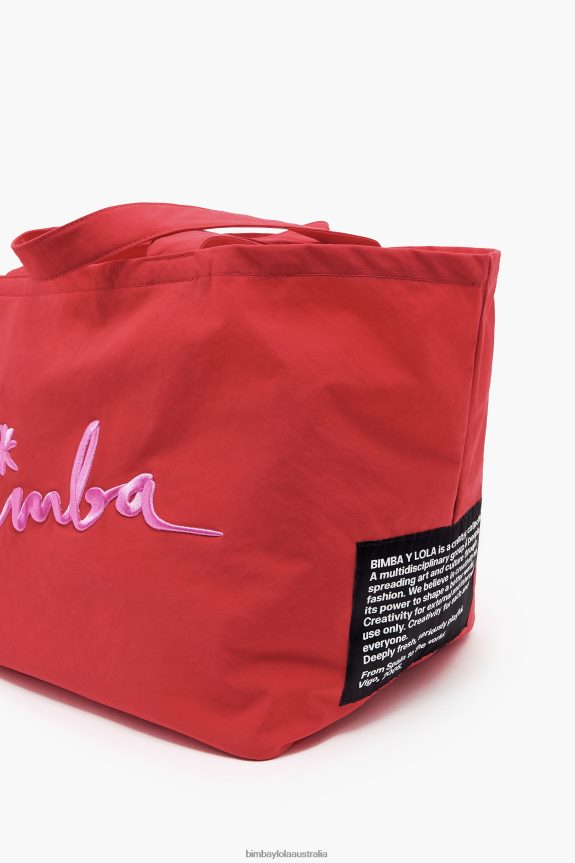 Accessories 4062VZ123 Red Bimba Y Lola Nylon Shopper Bag