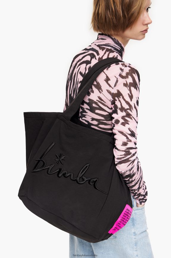 Accessories 4062VZ125 Black Bimba Y Lola Nylon Shopper Bag