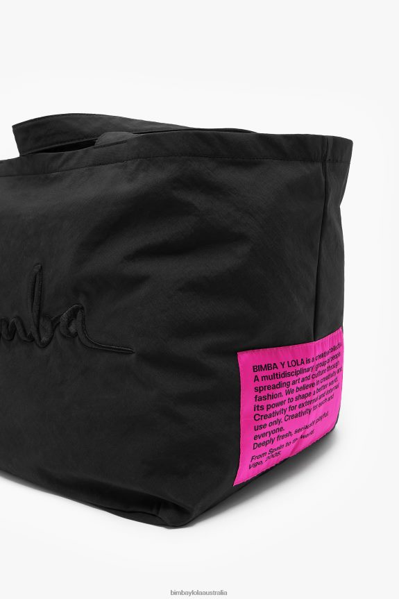 Accessories 4062VZ125 Black Bimba Y Lola Nylon Shopper Bag