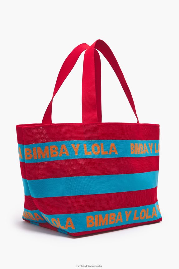 Accessories 4062VZ126 Red Bimba Y Lola Knit Shopper Bag