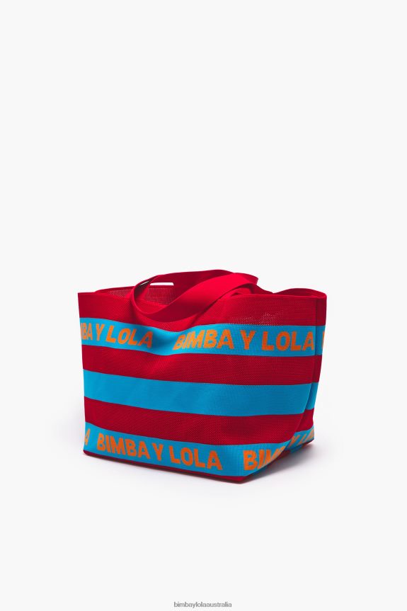 Accessories 4062VZ126 Red Bimba Y Lola Knit Shopper Bag