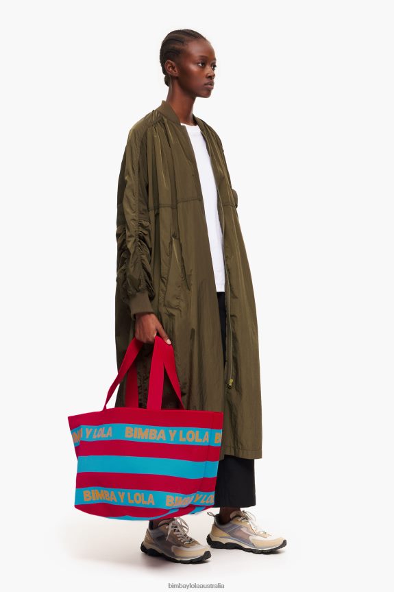 Accessories 4062VZ126 Red Bimba Y Lola Knit Shopper Bag