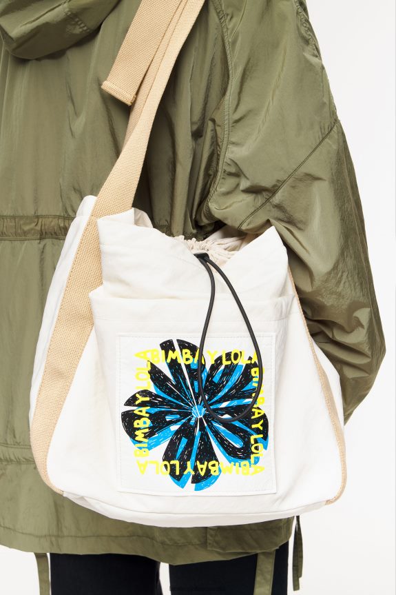 Accessories 4062VZ129 Stone Bimba Y Lola Printed Nylon Bucket Bag