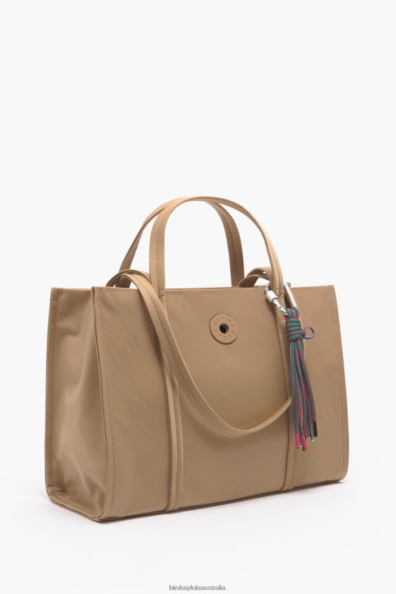 Accessories 4062VZ134 Tan Bimba Y Lola Nylon Shopper Bag