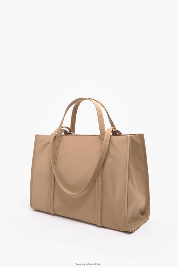Accessories 4062VZ134 Tan Bimba Y Lola Nylon Shopper Bag
