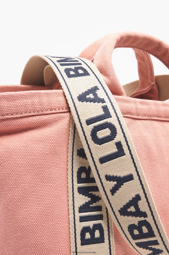 Accessories 4062VZ83 Pink Bimba Y Lola Canvas Shopper Bag