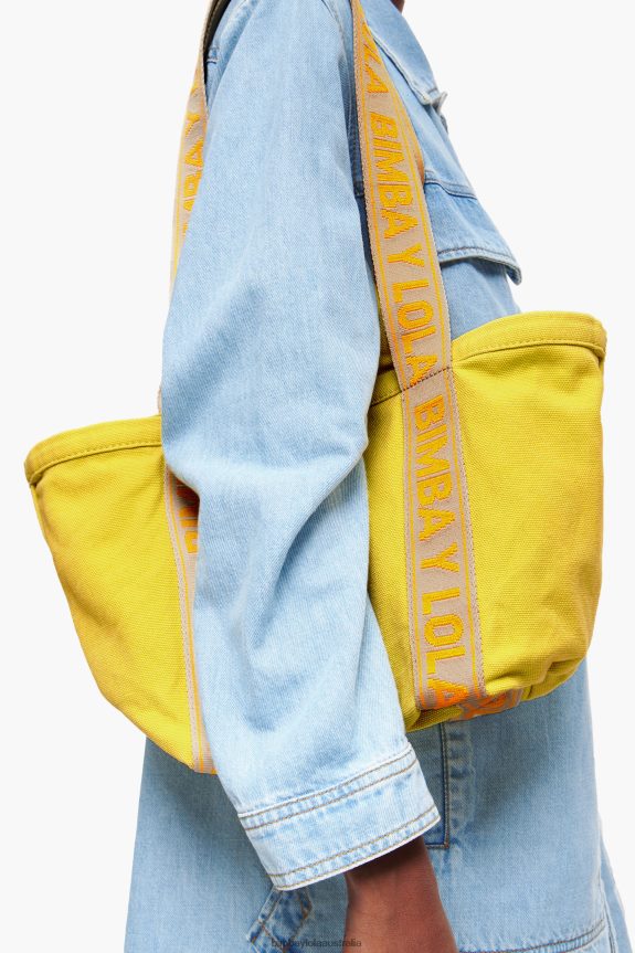 Accessories 4062VZ84 Yellow Bimba Y Lola Canvas Shopper Bag