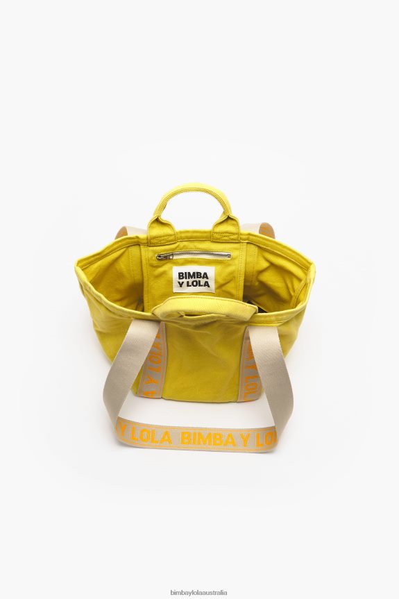 Accessories 4062VZ84 Yellow Bimba Y Lola Canvas Shopper Bag